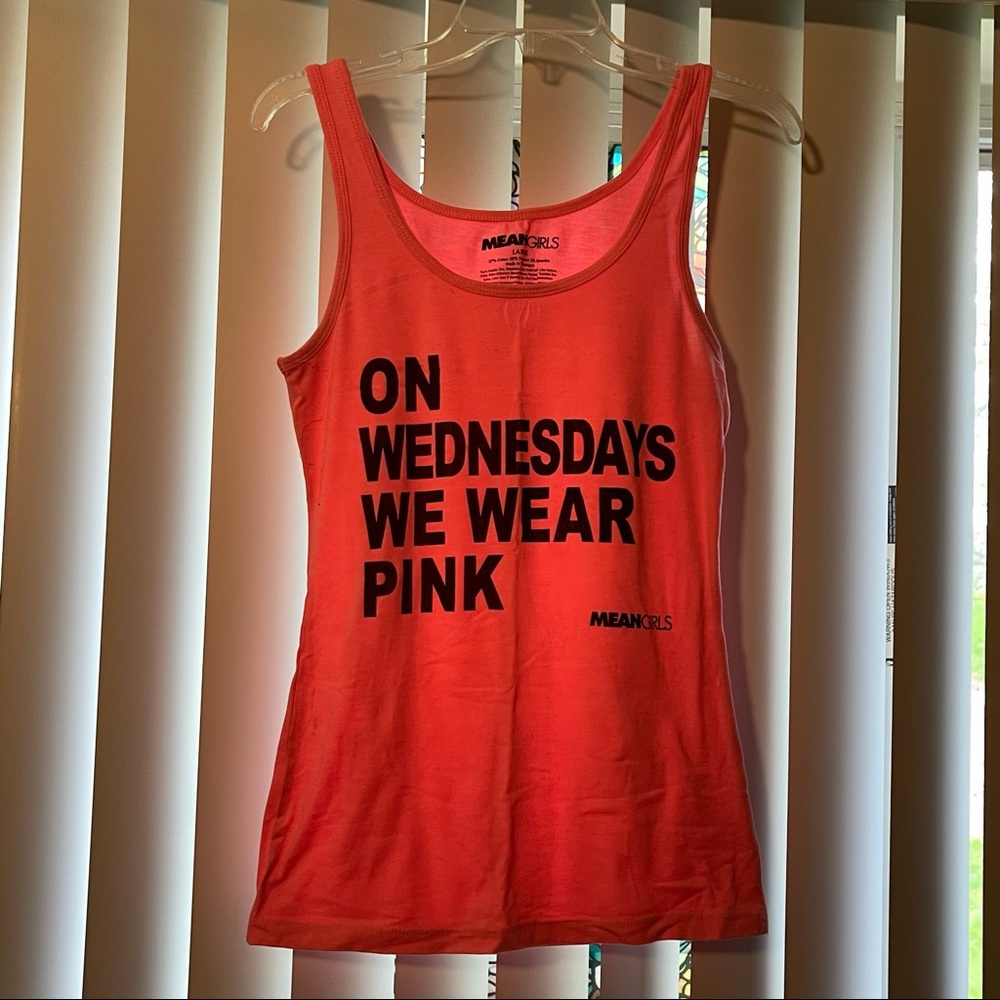 Mean girls neon pink tank